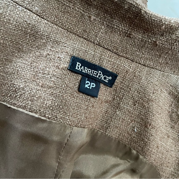 Vintage Brown Raw Silk Sleeveless Blazer Dress Double Breasted Petite 2P - Picture 5 of 6